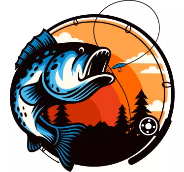 T-shirt illustration de pêche au bar - TenStickers