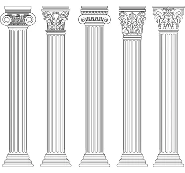 T-shirts Éléments de colonne classiques - TenStickers