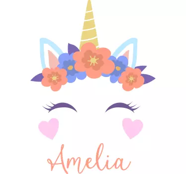 Tee-shirt enfant délice floral licorne - TenStickers