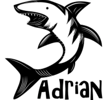 Tee-shirt enfant requin avec nom - TenStickers