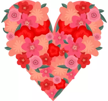 T-shirts motif cœur floral - TenStickers