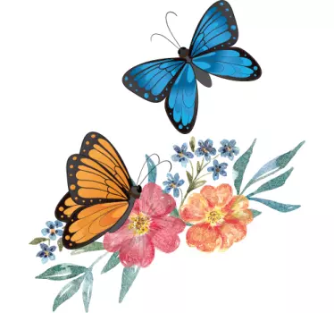 Tee-shirt enfant papillons floraux colorés - TenStickers