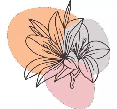 T-shirts art linéaire floral - TenStickers