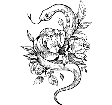 T-shirts fusion de fleurs serpent - TenStickers