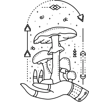 T-shirts illustration de main de champignon - TenStickers