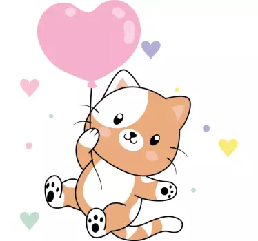 Tee-shirt enfant ballon de chat mignon - TenStickers