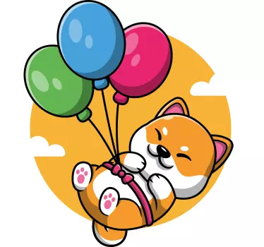 Tee-shirt enfant chiot mignon avec des ballons - TenStickers