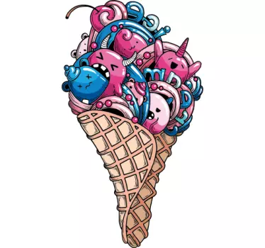 T-shirts cornet de glace coloré - TenStickers