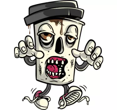 T-shirts tasse de café zombie - TenStickers