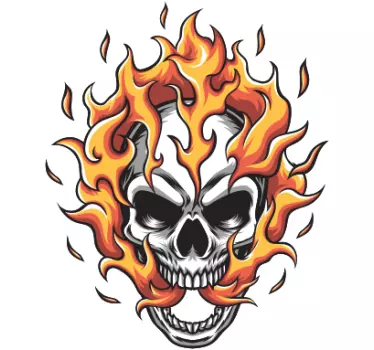 T-shirts illustration de crâne enflammé - TenStickers