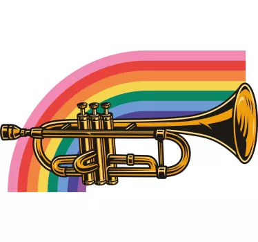 T-shirts trompette arc-en-ciel colorée - TenStickers