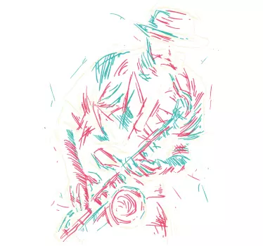 Tee shirt joueur de saxophone jazz abstrait - TenStickers