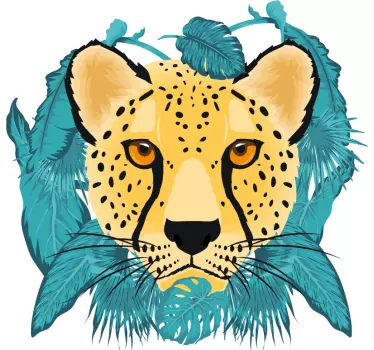 T-shirts visage de léopard de la jungle - TenStickers