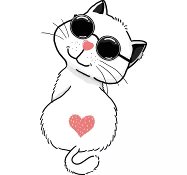 T-shirts style cool chat avec lunettes de soleil - TenStickers