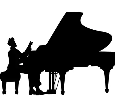T-shirts silhouette de performeur de piano - TenStickers