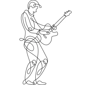 T-shirts silhouette de guitariste - TenStickers