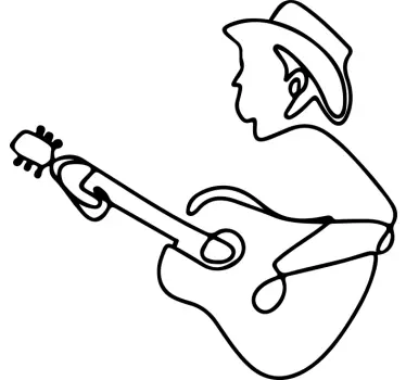 T-shirts joueur de guitare à ligne continue - TenStickers