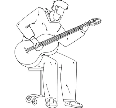 T-shirts musicien jouant de la guitare - TenStickers