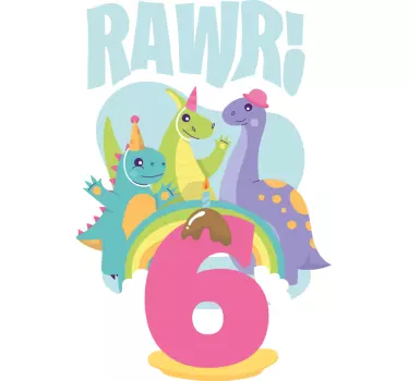 Tee-shirt enfant fête des dinosaures colorée - TenStickers