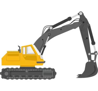 Tee-shirt enfant machine excavatrice jaune - TenStickers