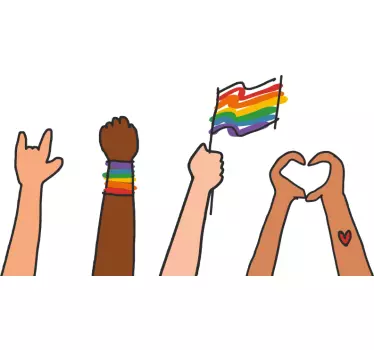T-shirts lever les mains fièrement - TenStickers