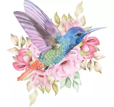 T-shirts colibri floral coloré - TenStickers