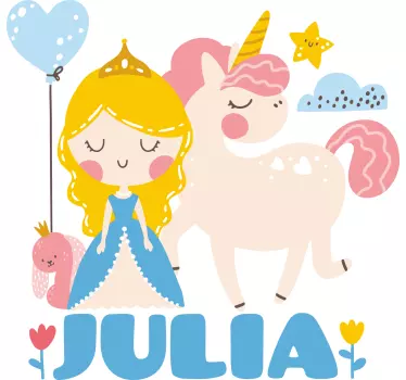 Tee-shirt enfant thème licorne princesse mignonne - TenStickers