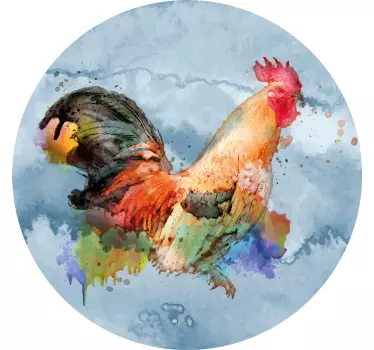 T-shirts art de coq coloré - TenStickers