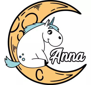 Tee-shirt personnalisé design licorne mignonne lune - TenStickers