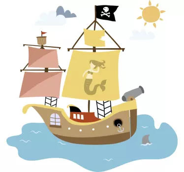 Tee-shirt enfant aventure en bateau pirate - TenStickers