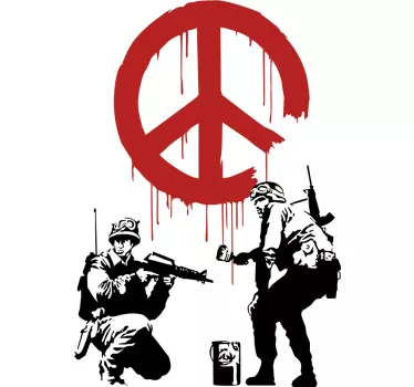 Tee-shirt banksy signe de paix - TenStickers