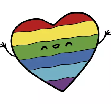 T-shirts cœur arc-en-ciel heureux - TenStickers