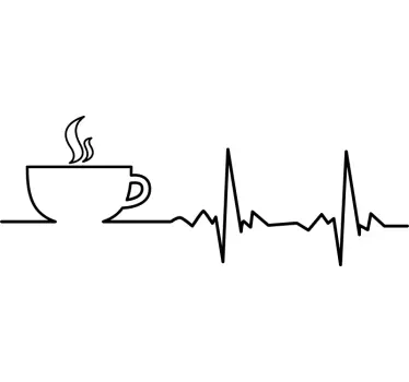 T-shirts conception de battement de coeur de café - TenStickers