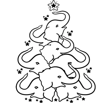 T-shirts Éléphant arbre Étoiles - TenStickers