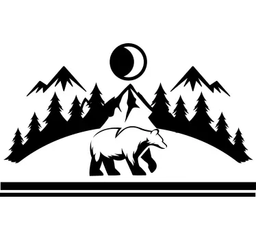 T-shirts scène de montagne avec des ours - TenStickers