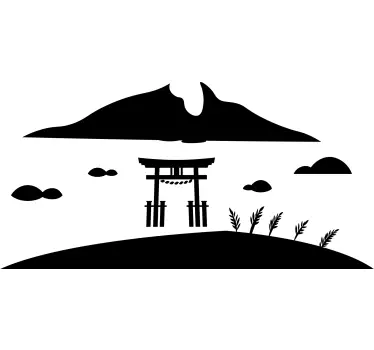 T-shirts silhouette de porte de montagne - TenStickers