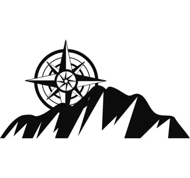 T-shirts montagne et boussole - TenStickers