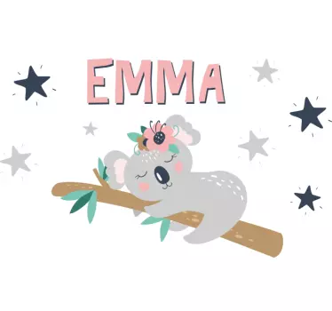 Tee shirt bebe Koala mignon pour fille avec nom - TenStickers