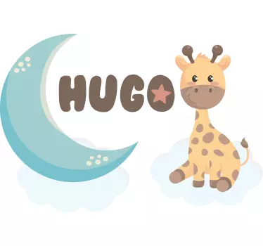 T-shirt bébé girafe mignonne et lune - TenStickers