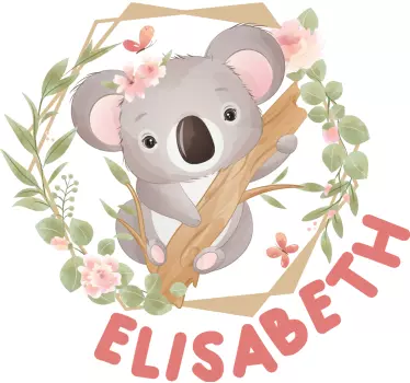 Tee shirt bebe Animaux mignons koala avec nom - TenStickers