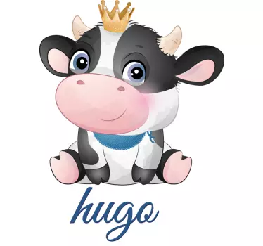 Tee shirt bebe Vache mignonne pour garçon avec nom - TenStickers
