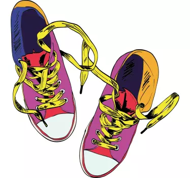 T-shirts illustration de baskets colorées - TenStickers