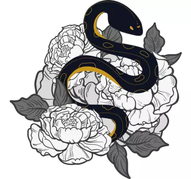 T-shirts serpent enroulé floral - TenStickers