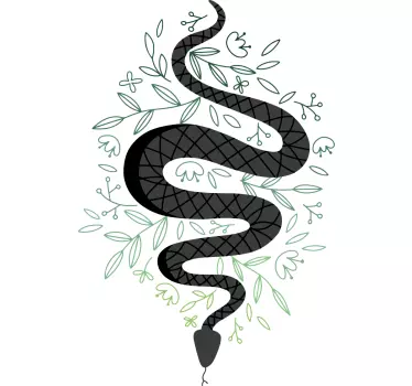 T-shirts t-shirt serpent et feuilles - TenStickers