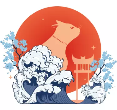 T-shirts vagues majestueuses de chats - TenStickers