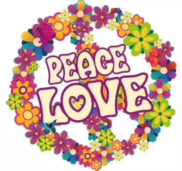 T-shirt paix amour et papillons - TenStickers
