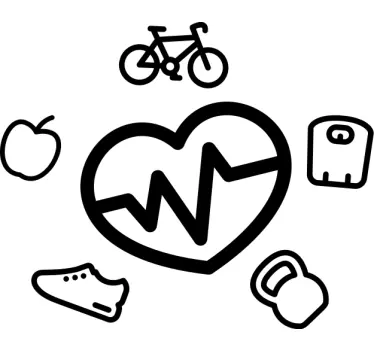 T-shirts symboles de fitness battement de cœur - TenStickers