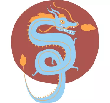 T-shirts cercle de dragon bleu - TenStickers