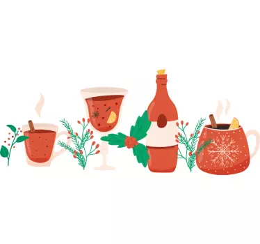 Tee-shirt Noël caricature de vin chaud - TenStickers