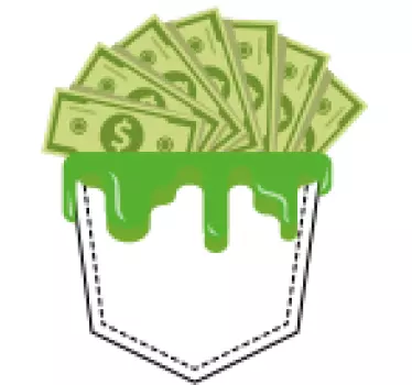T-shirts poche de débordement d'argent - TenStickers